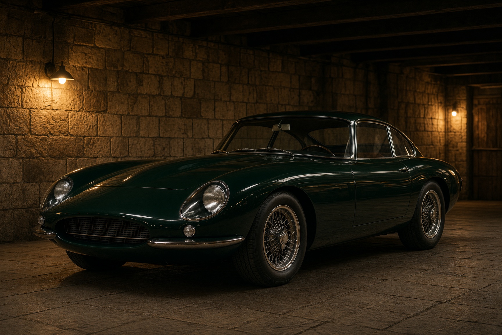Klassischer Gran Turismo in einer privaten Garage